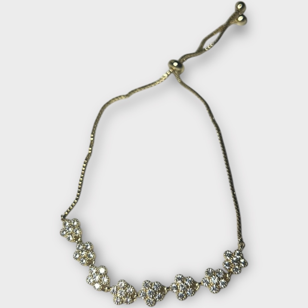 18k Yellow Gold Plated And Silver Floral Bracelet
